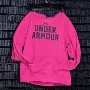 Under armour large hooded sweatshirt. Hot pink.
